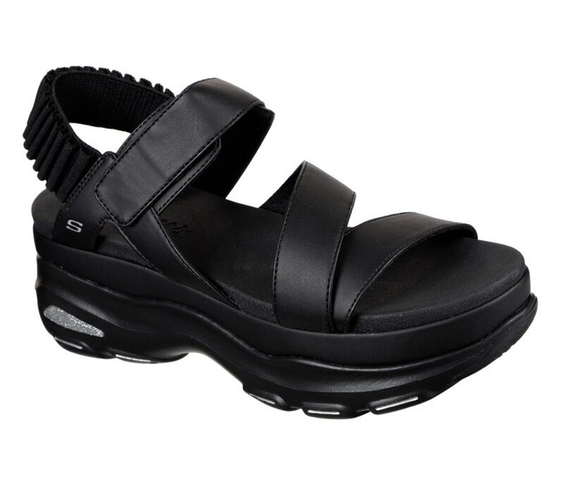 Skechers Dam Svarta Sandaler - Cloud Ultra - Sverige (LYZWN-2398)